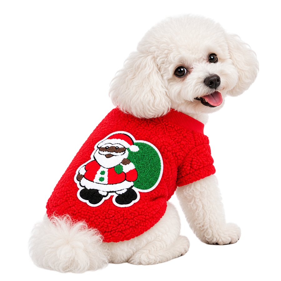 Los Suetercitos Navideños — Solo perros pequeños · Santa rojo · sin fondo