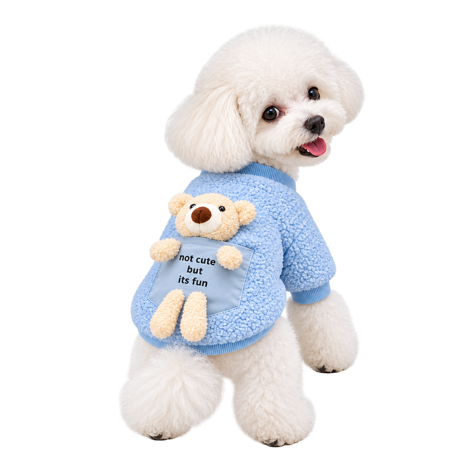 La Sudadera del Osito — Solo perros pequeños · Azul claro · sin fondo