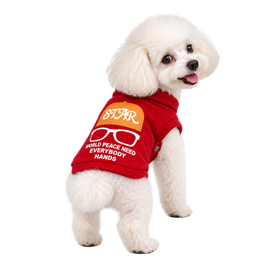 La Chaquetita Estrella — Solo perros pequeños · Rojo · sin fondo